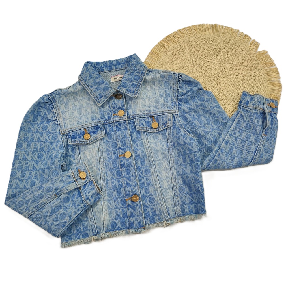 Giubbino denim logo