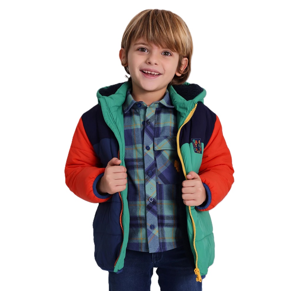 Piumino colorblock