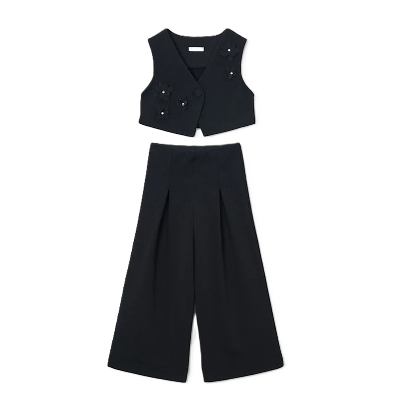 Completo pantalone e gilet fiori