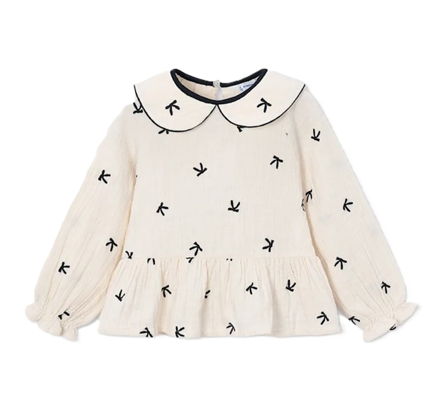 Blusa ricamata fiocchi