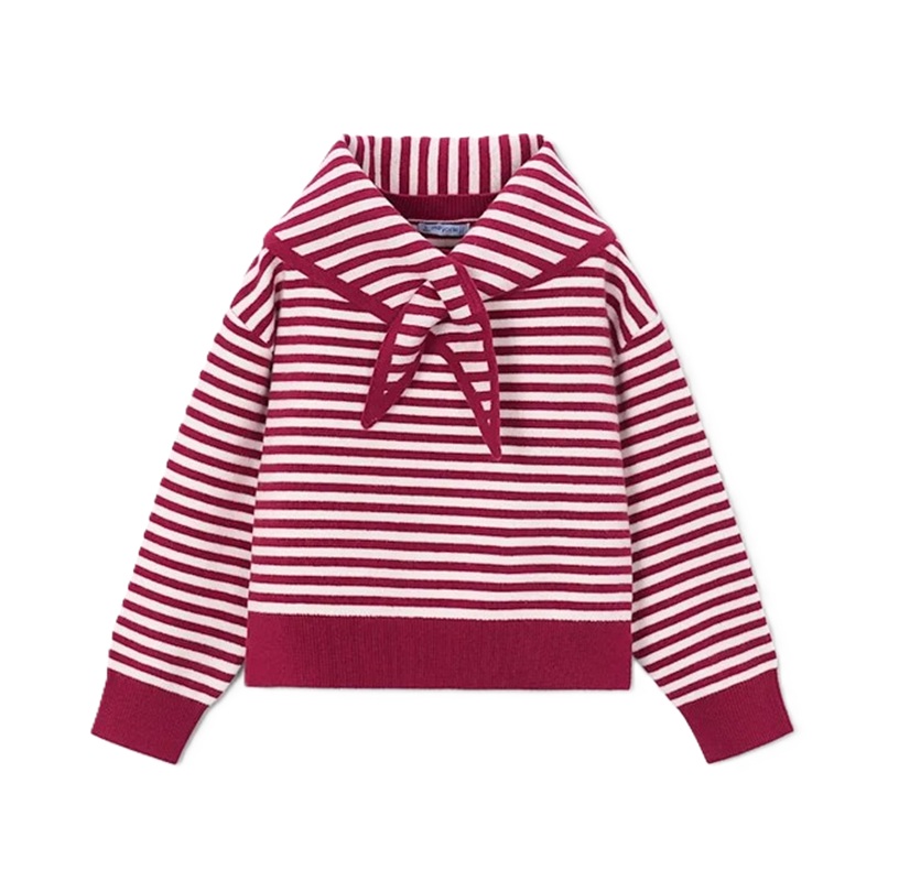 Maglione con foulard a righe