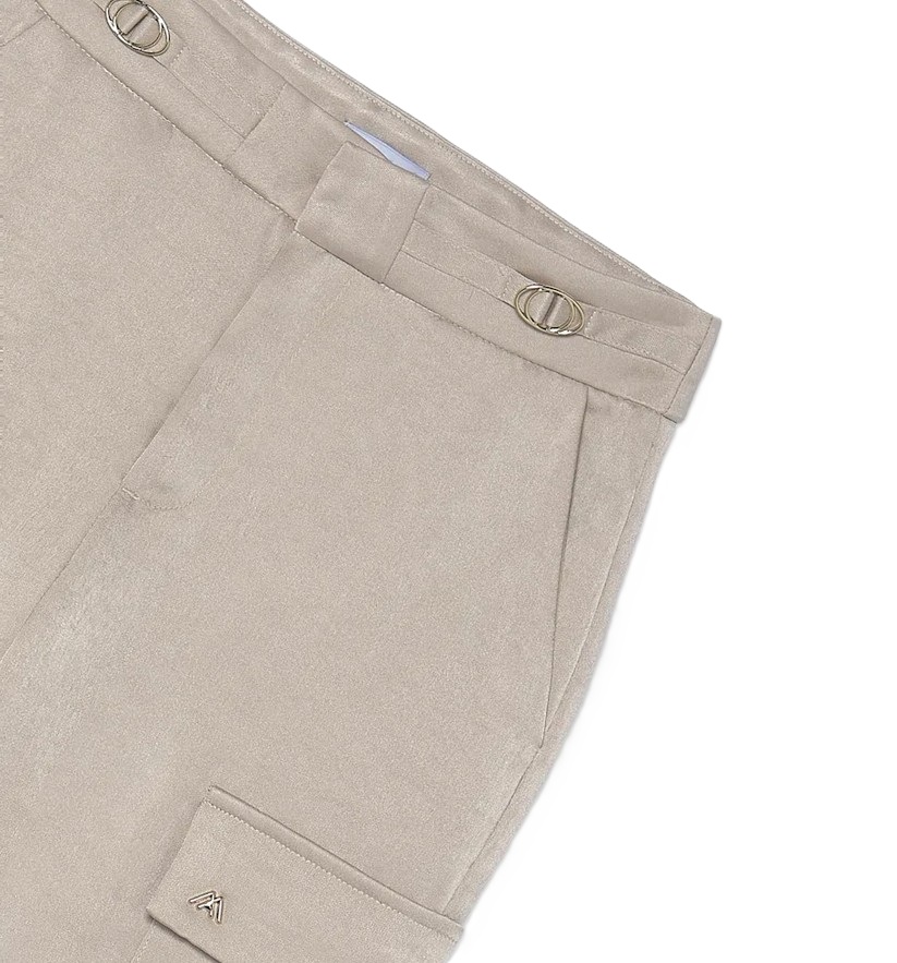 Pantaloni cargo satinati