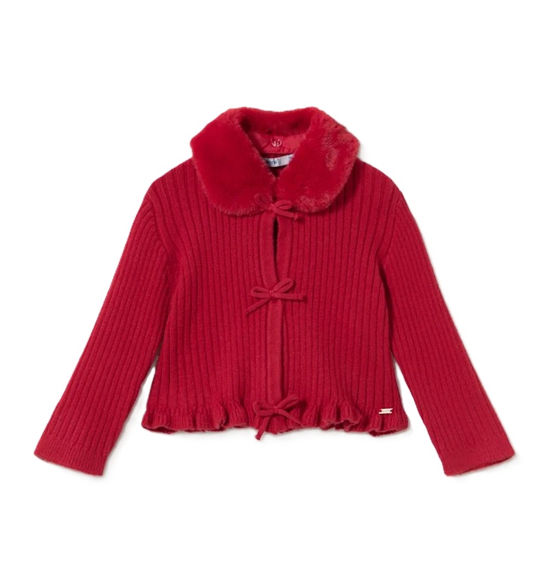 Cardigan colletto pelliccia