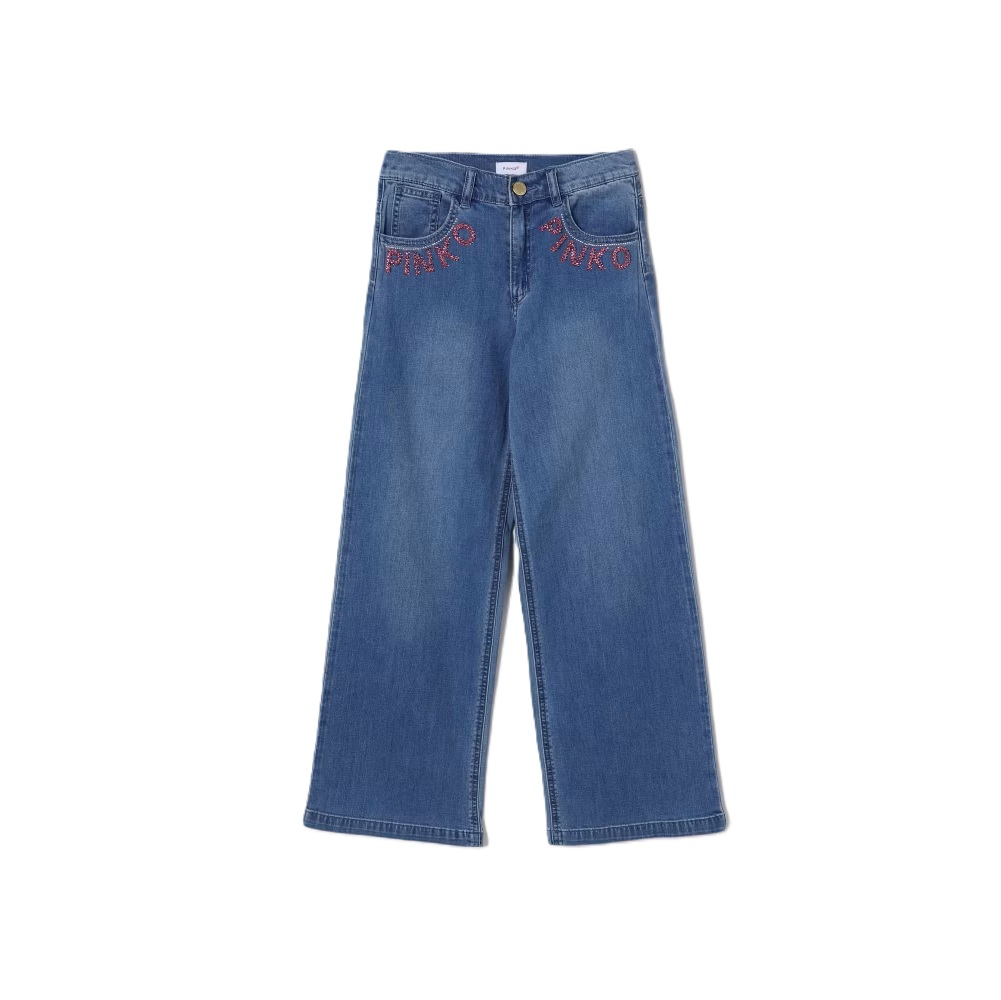 Jeans logo strass