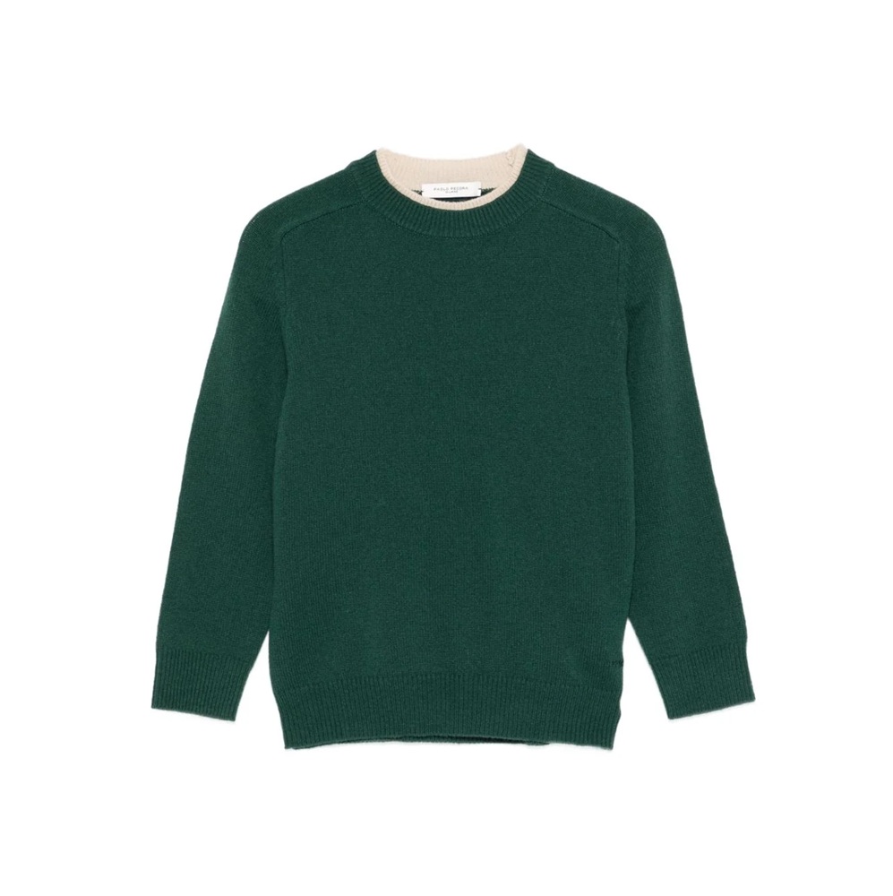 Pullover collo bicolore