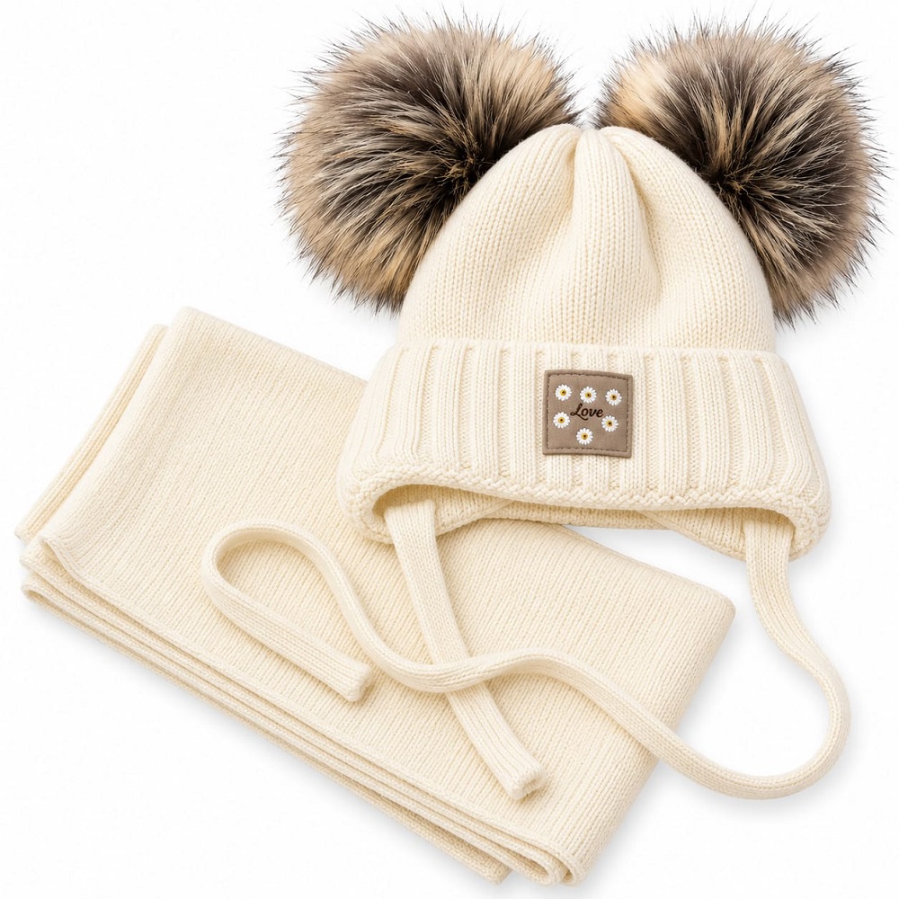 set cappello pom pom+ sciarpa