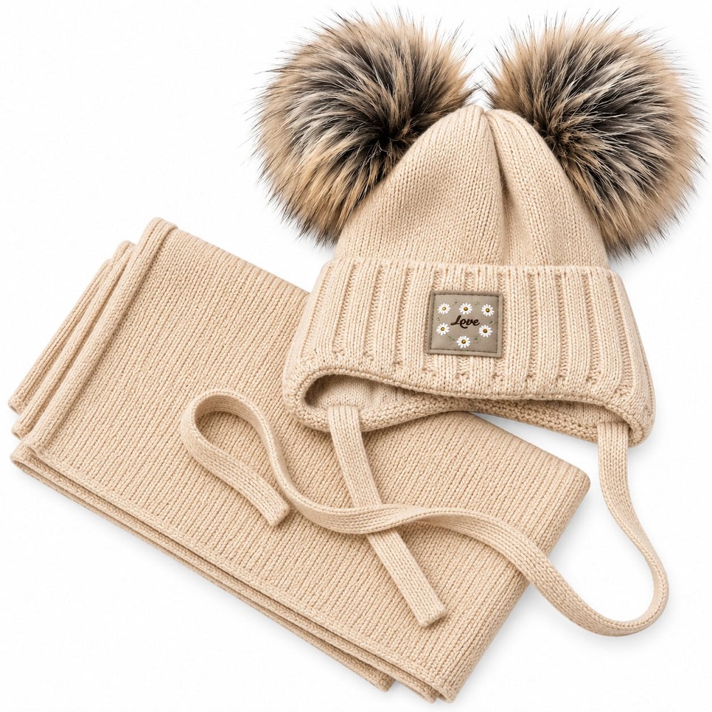 set cappello pom pom+ sciarpa